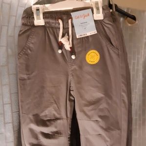 Gray Pants w elastic waist & reinforced knee